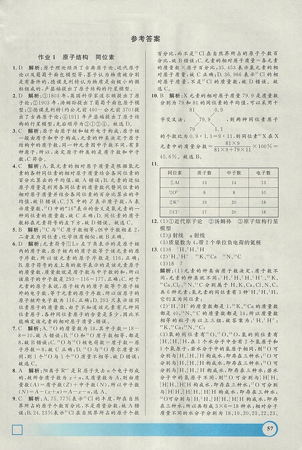 2018年鐘書金牌寒假作業(yè)導(dǎo)與練高一年級(jí)化學(xué)上海專版 參考答案第1頁