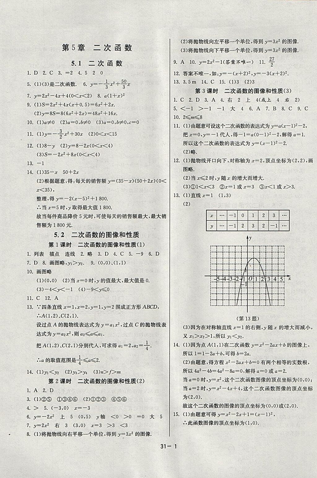 2018年課時(shí)訓(xùn)練九年級(jí)數(shù)學(xué)下冊(cè)江蘇版 參考答案第1頁(yè)