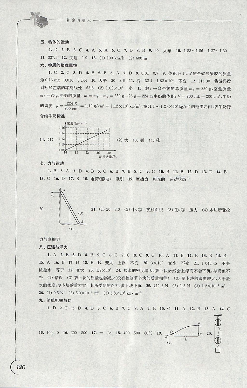 2018年同步練習九年級物理下冊蘇科版江蘇鳳凰科學技術出版社 參考答案第8頁