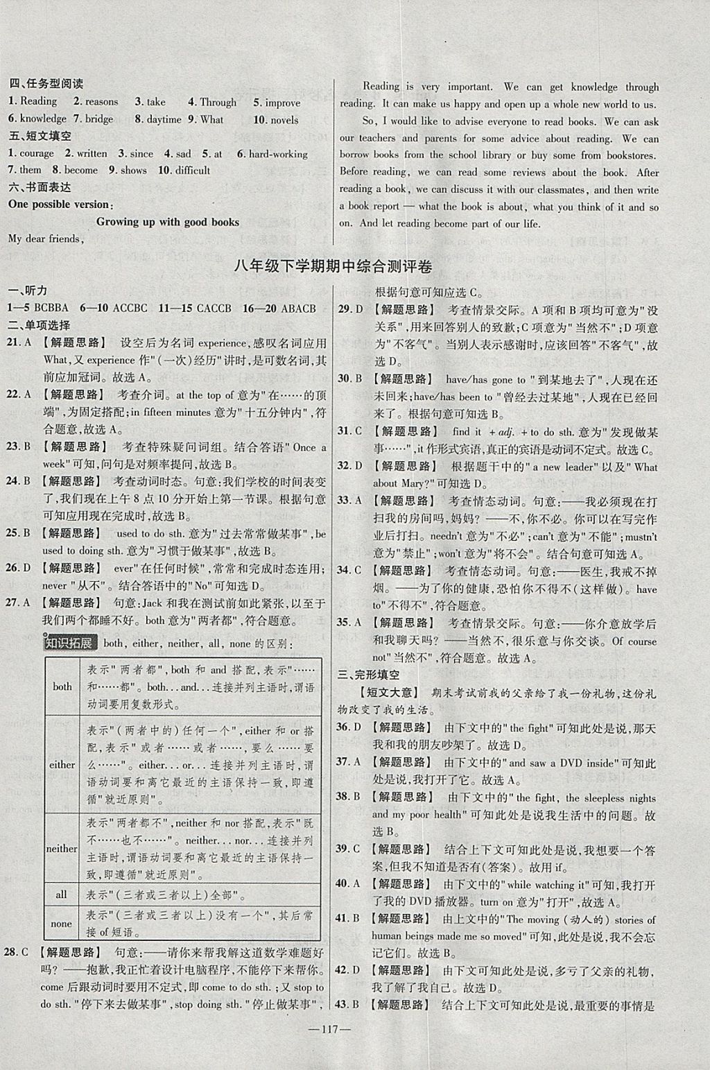 2018年金考卷活頁題選八年級英語下冊譯林牛津版 參考答案第9頁