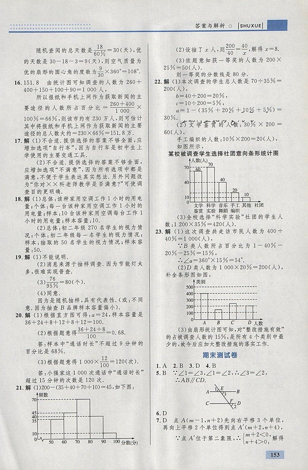 2018年初中同步学考优化设计七年级数学下册人教版 参考答案第47页