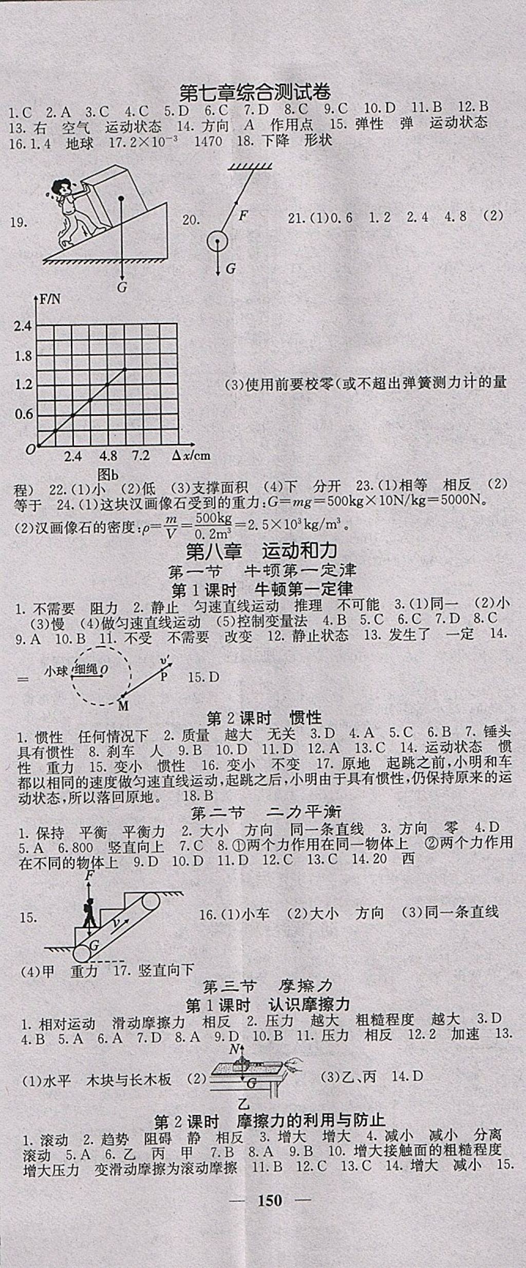 2018年課堂點睛八年級物理下冊人教版 參考答案第2頁