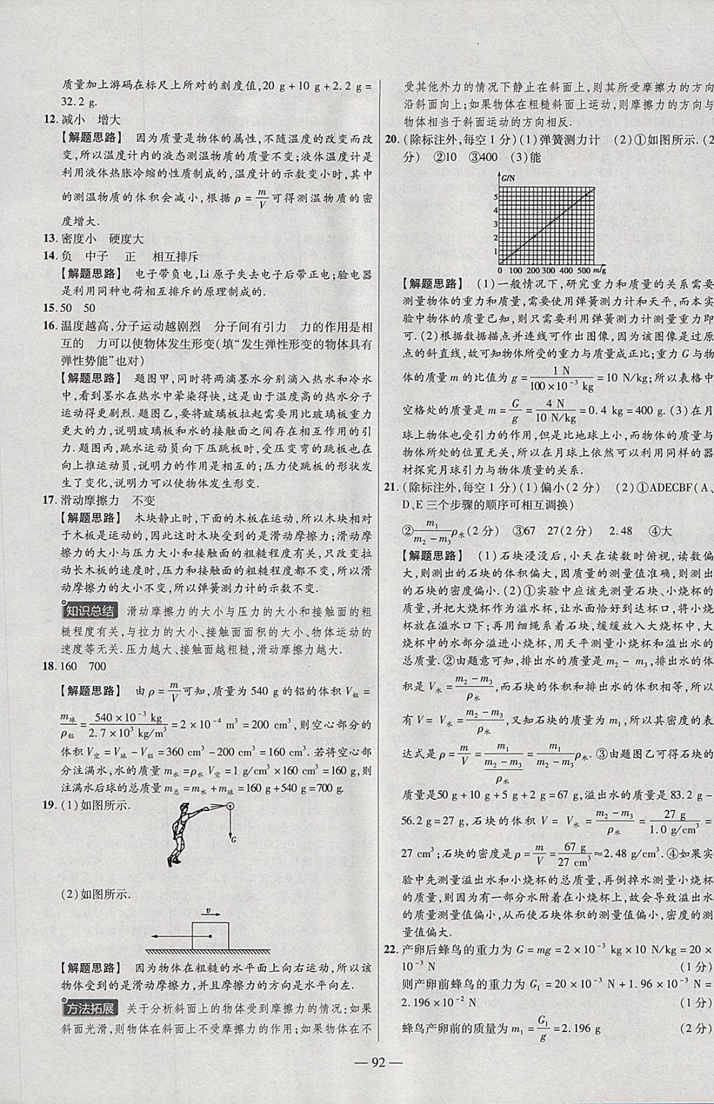 2018年金考卷活頁題選八年級物理下冊蘇科版 參考答案第8頁