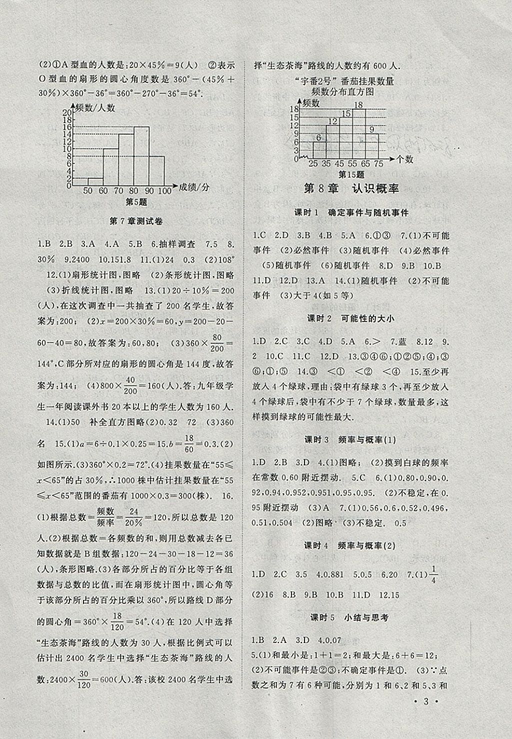 2018年高效精練八年級數(shù)學(xué)下冊江蘇版 參考答案第3頁