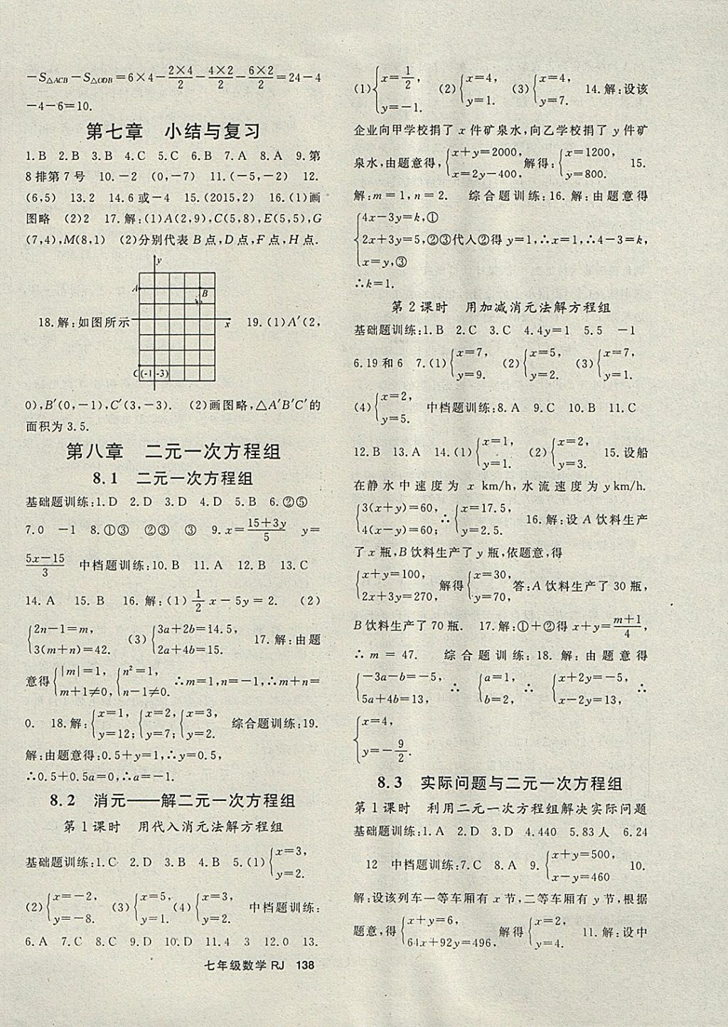 2018年名師大課堂七年級(jí)數(shù)學(xué)下冊(cè)人教版 參考答案第6頁(yè)