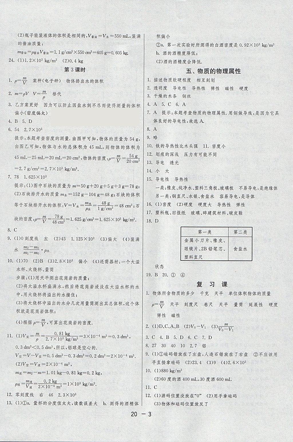 2018年1課3練單元達標(biāo)測試八年級物理下冊蘇科版 參考答案第3頁