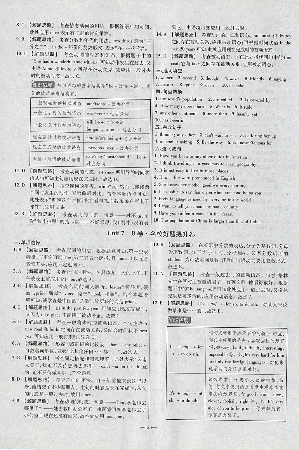 2018年金考卷活頁題選八年級英語下冊冀教版 參考答案第15頁