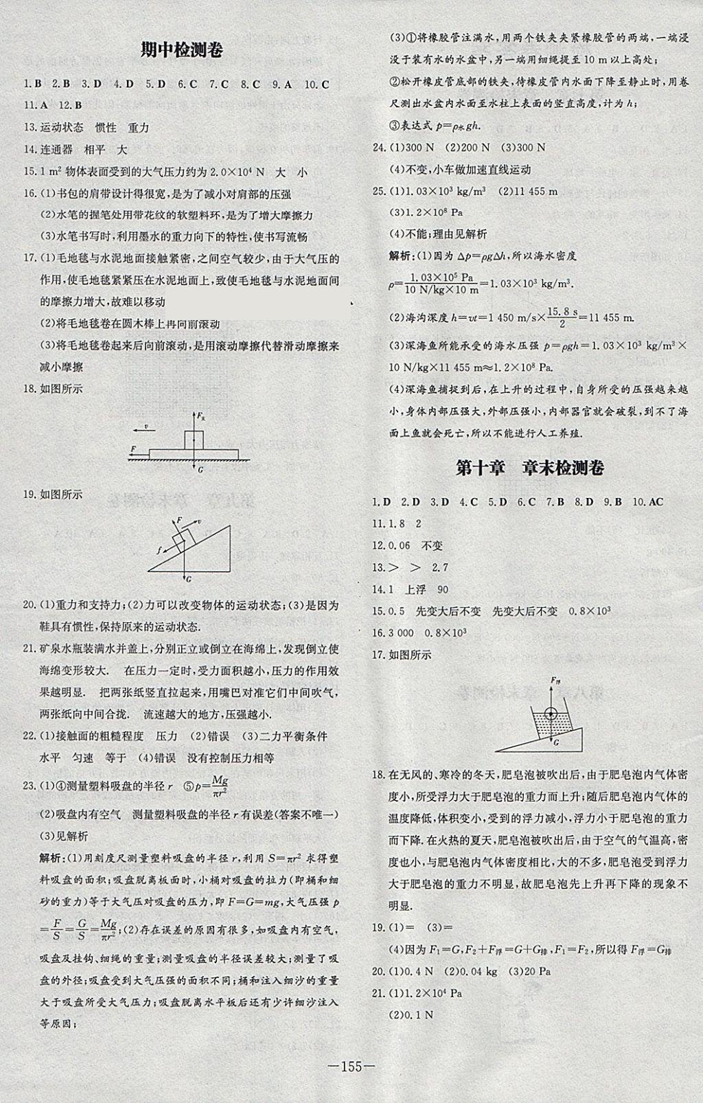 2018年初中同步學(xué)習(xí)導(dǎo)與練導(dǎo)學(xué)探究案八年級物理下冊 參考答案第15頁