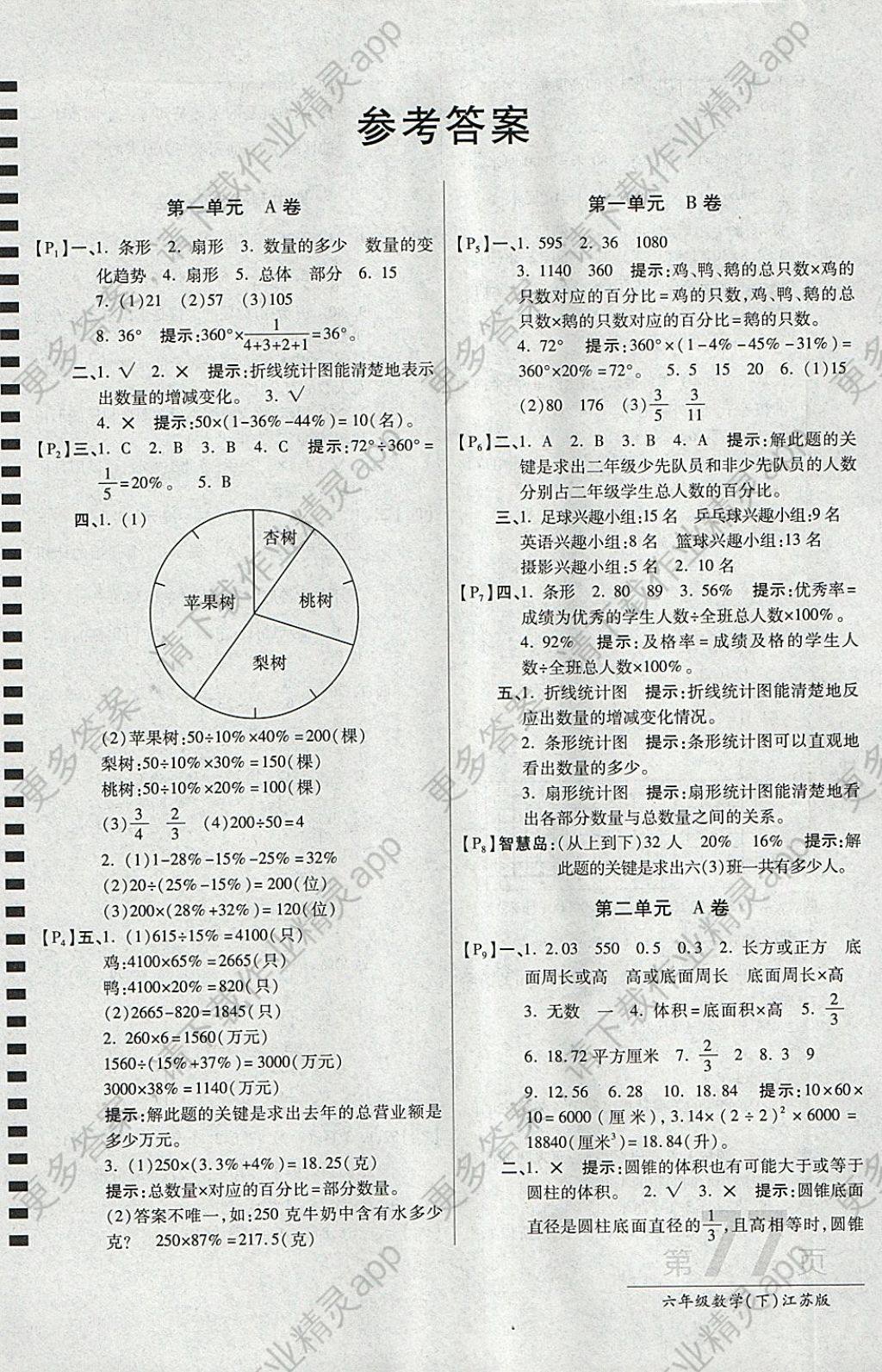 2018年最新ab卷六年级数学下册江苏版