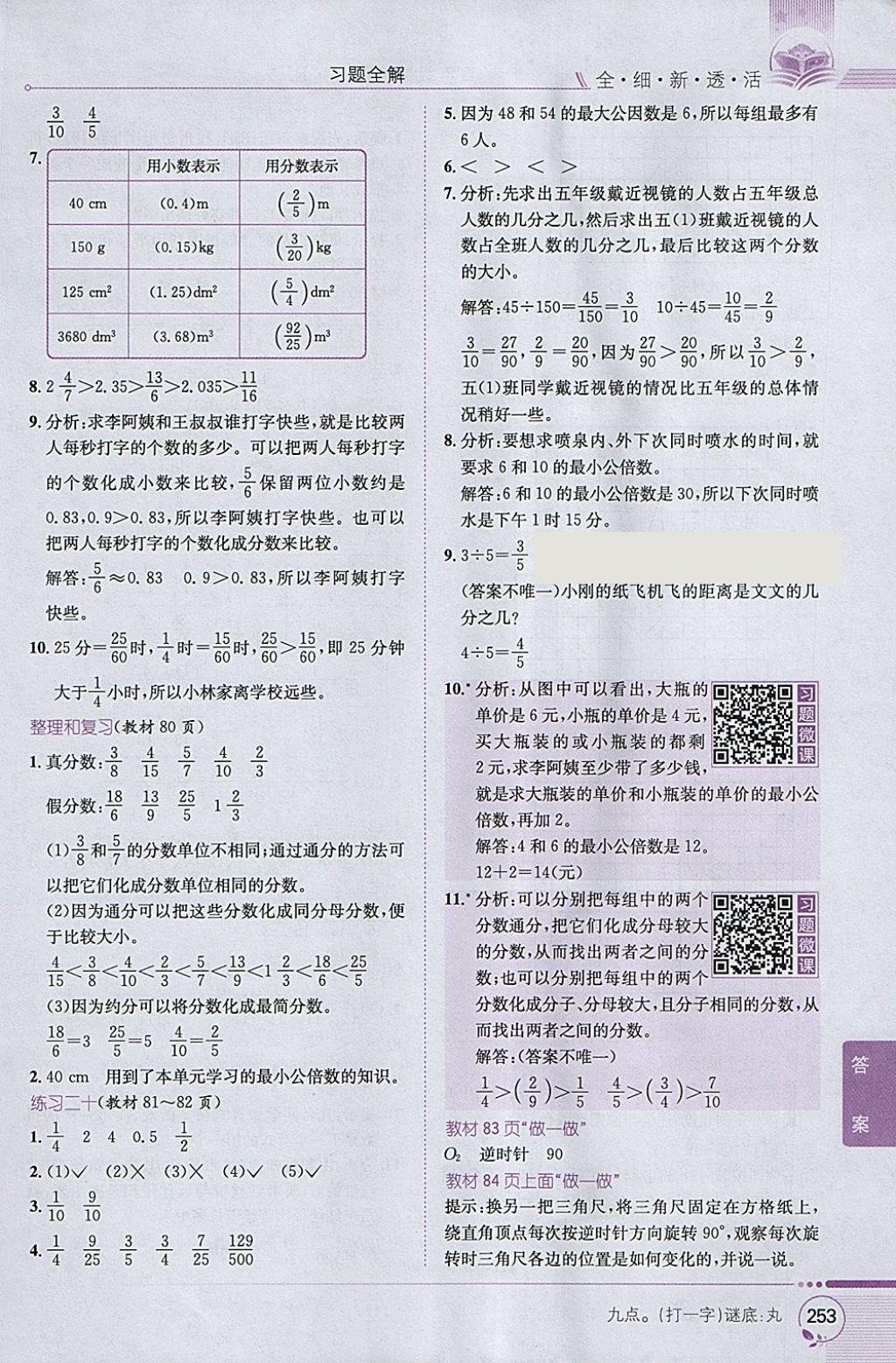 2018年小學(xué)教材全解五年級(jí)數(shù)學(xué)下冊(cè)人教版 參考答案第23頁(yè)