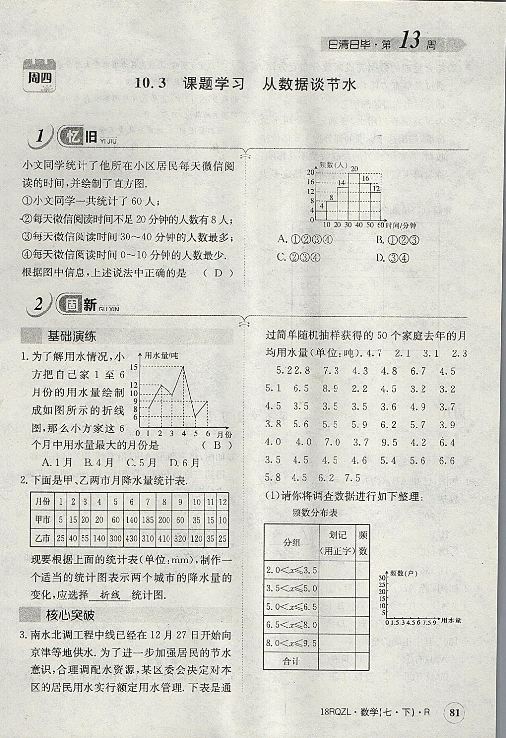 2018年日清周練限時提升卷七年級數(shù)學(xué)下冊人教版 參考答案第118頁