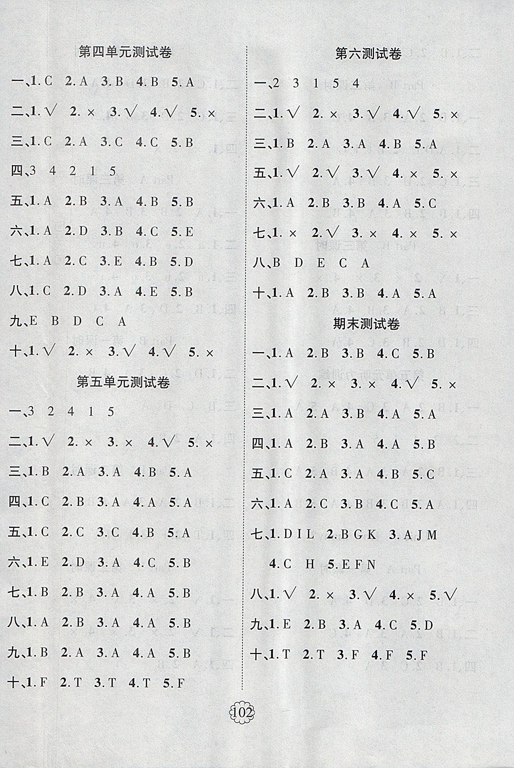 2018年暢優(yōu)新課堂三年級(jí)英語下冊(cè)人教PEP版 參考答案第8頁