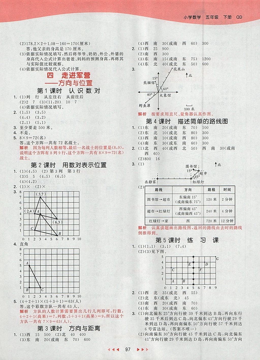 2018年53天天練小學數(shù)學五年級下冊青島版 參考答案第5頁