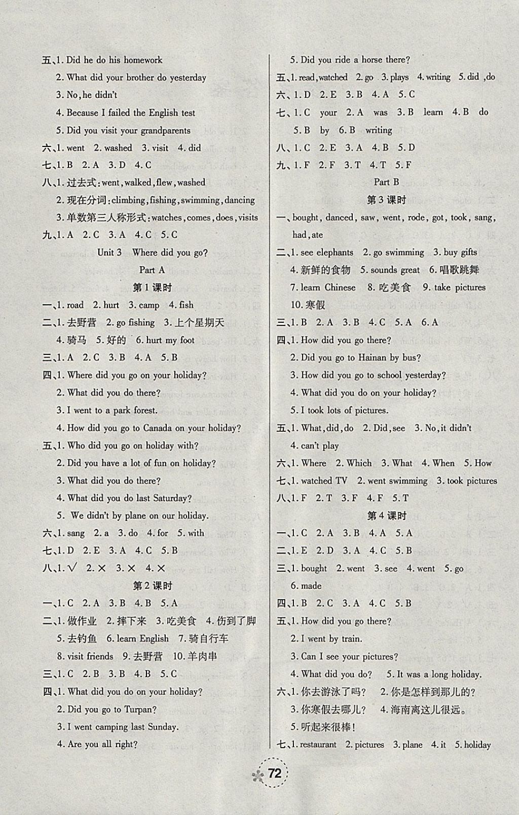 2018年奪冠新課堂隨堂練測六年級(jí)英語下冊(cè)人教PEP版 參考答案第4頁