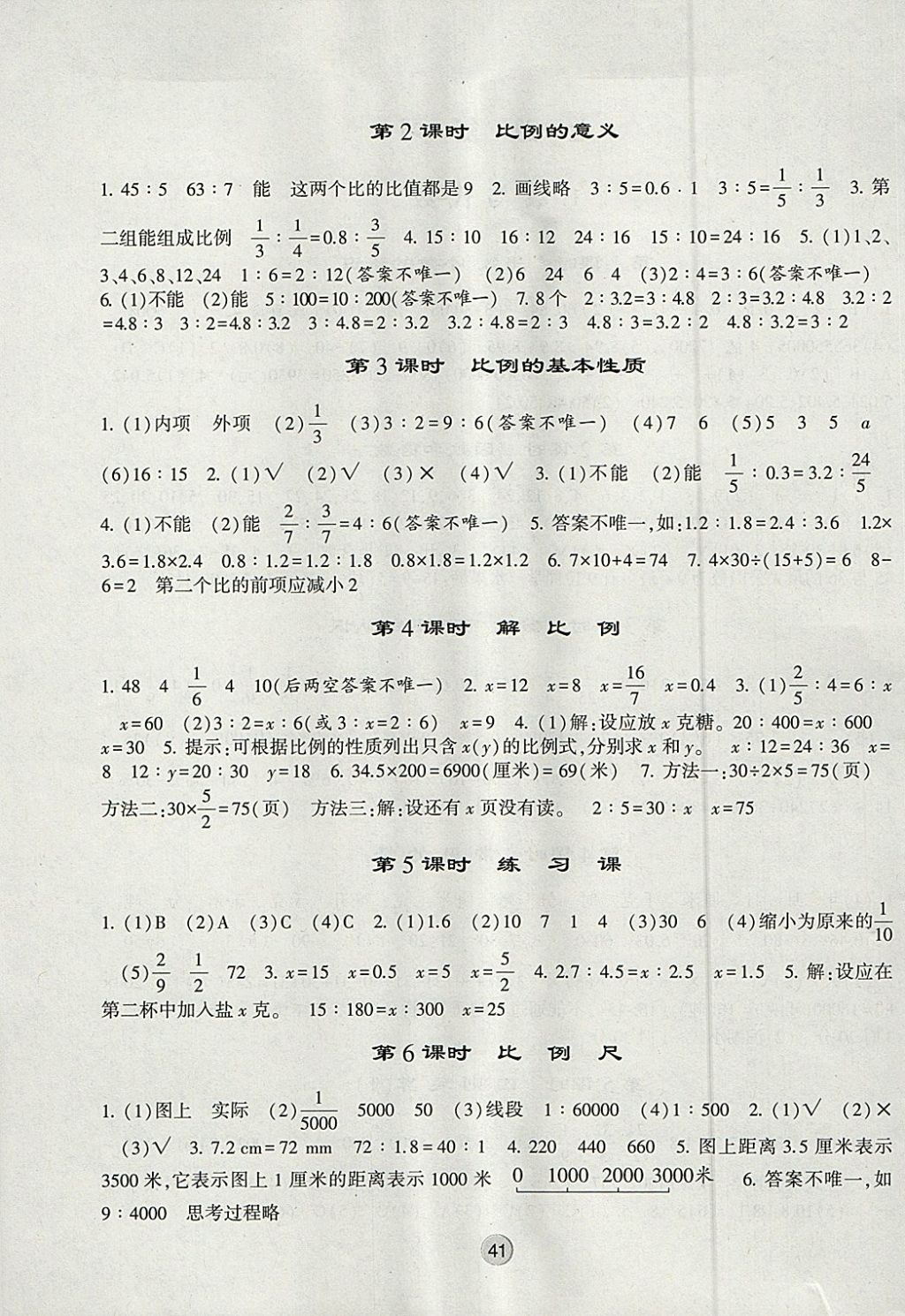 2018年经纶学典棒棒堂六年级数学下册江苏版 参考答案第5页