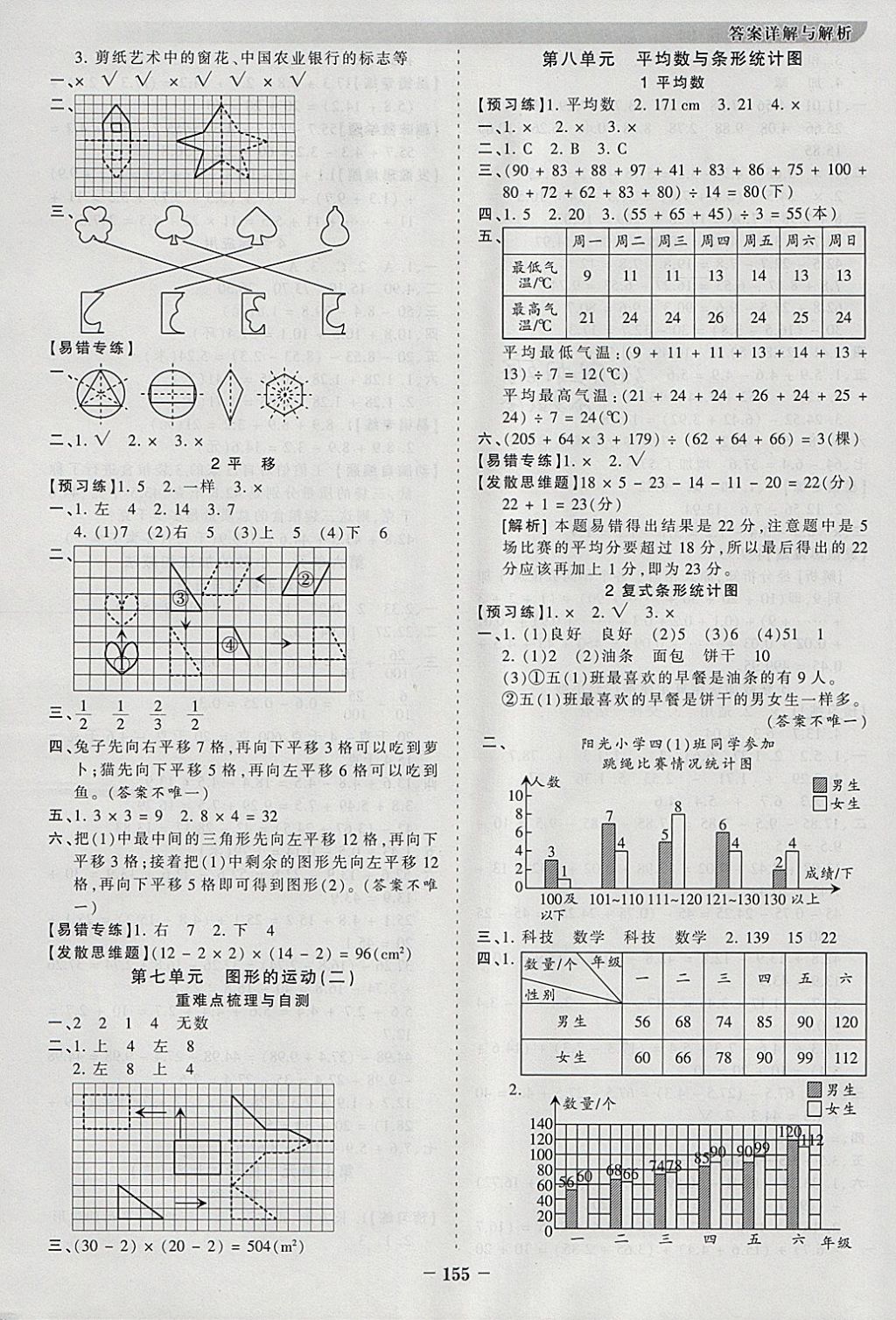 2018年王朝霞德才兼备作业创新设计四年级数学下册人教版 参考答案第7页