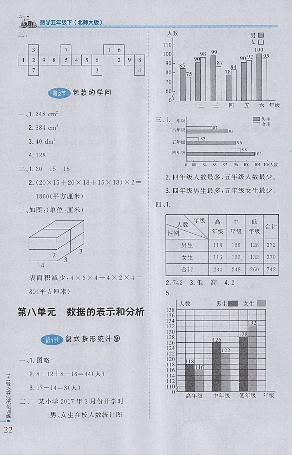 2018年1加1輕巧奪冠優(yōu)化訓練五年級數(shù)學下冊北師大版銀版 參考答案第11頁