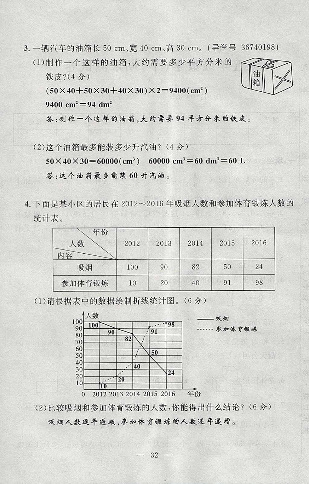 2018年優(yōu)等生全優(yōu)計(jì)劃課時(shí)優(yōu)化練加測五年級數(shù)學(xué)下冊人教版 參考答案第92頁