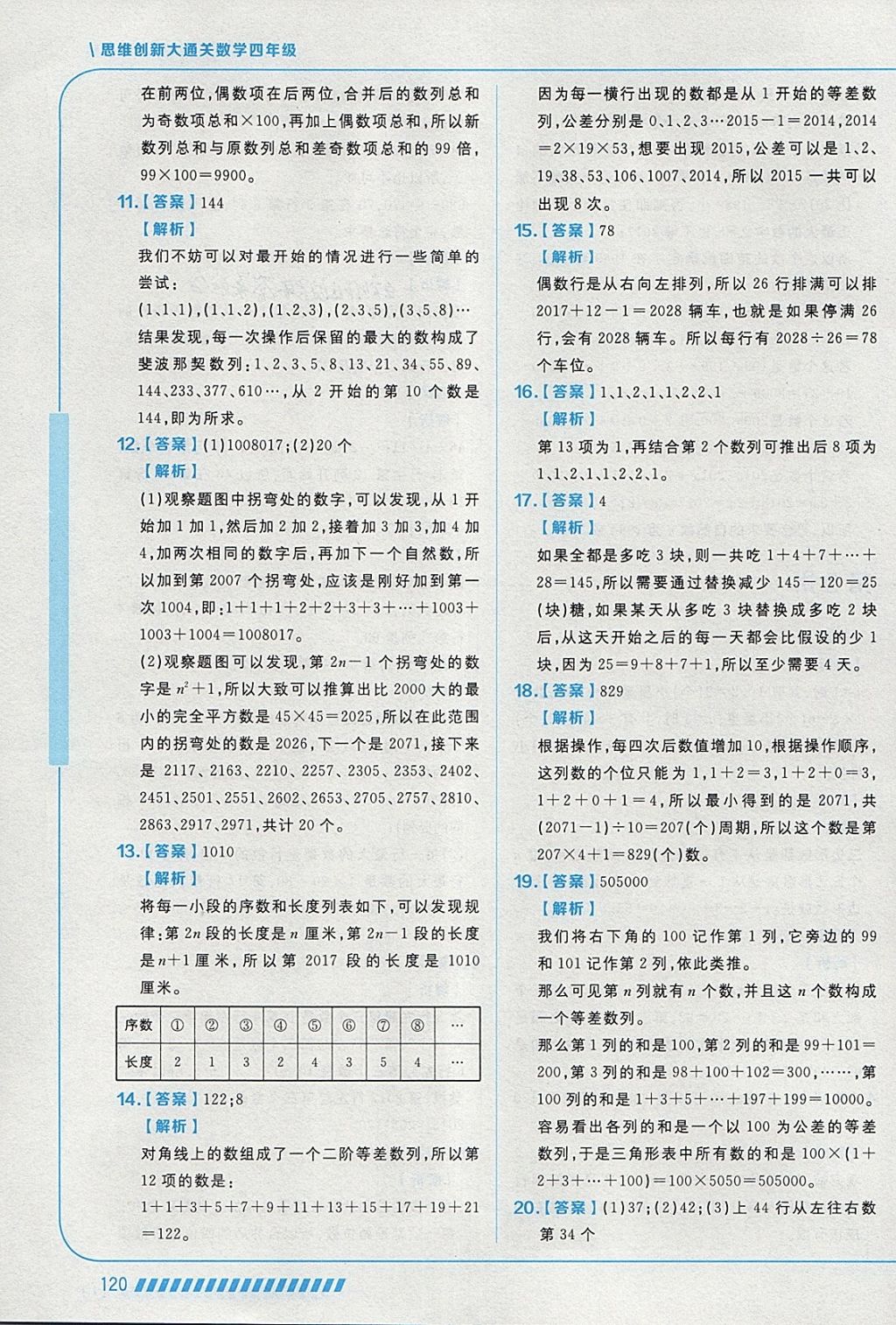 2018年学而思思维创新大通关四年级数学 参考答案第8页