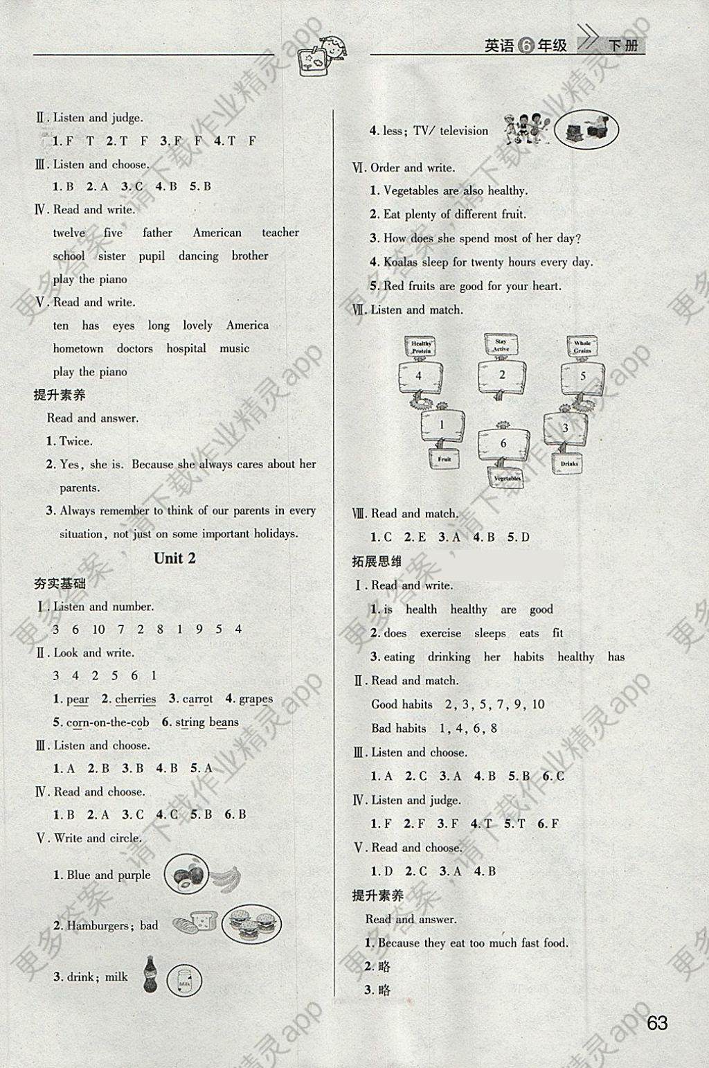 2018年长江作业本课堂作业六年级英语下册答