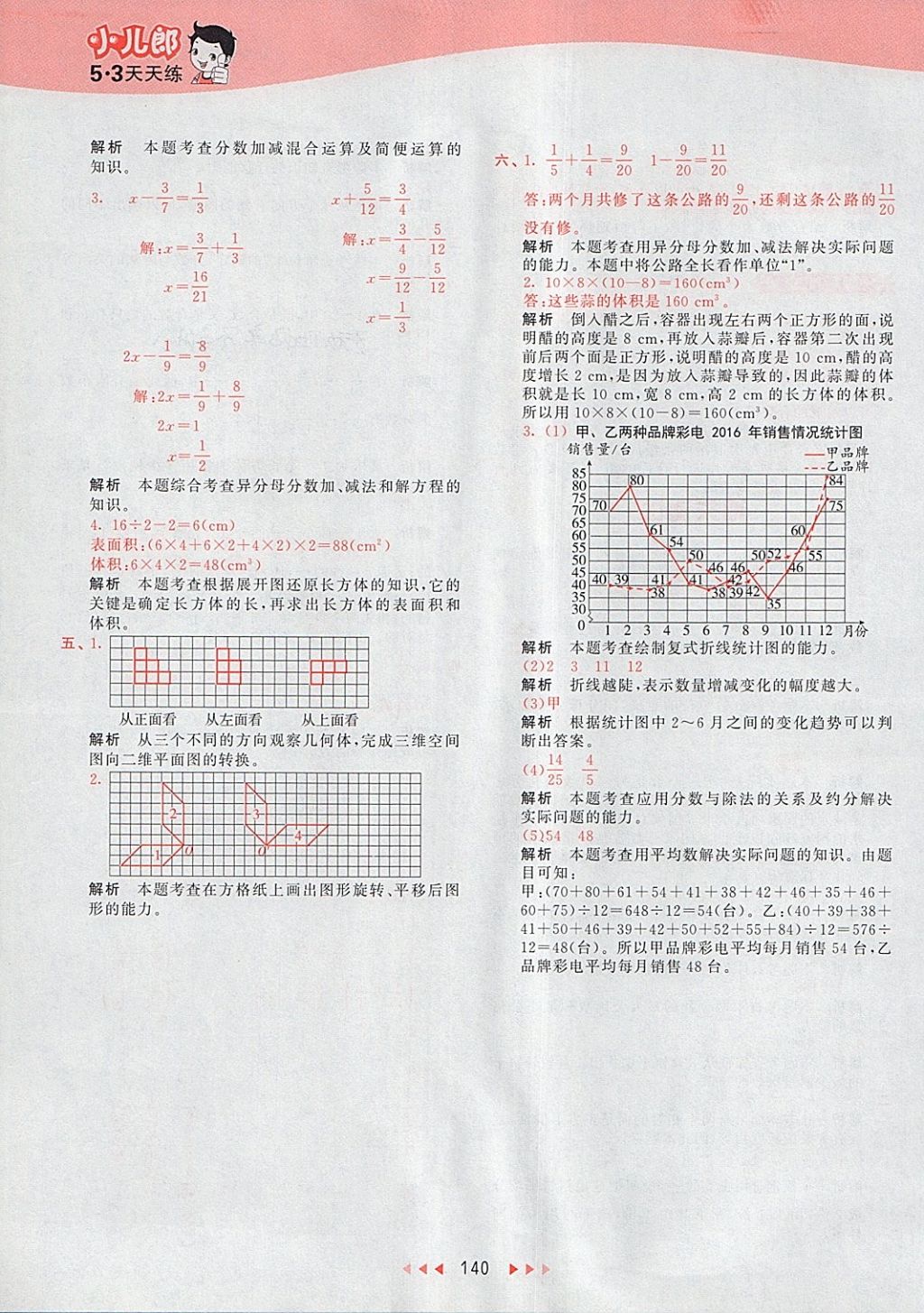 2018年53天天練小學(xué)數(shù)學(xué)五年級(jí)下冊人教版 第52頁