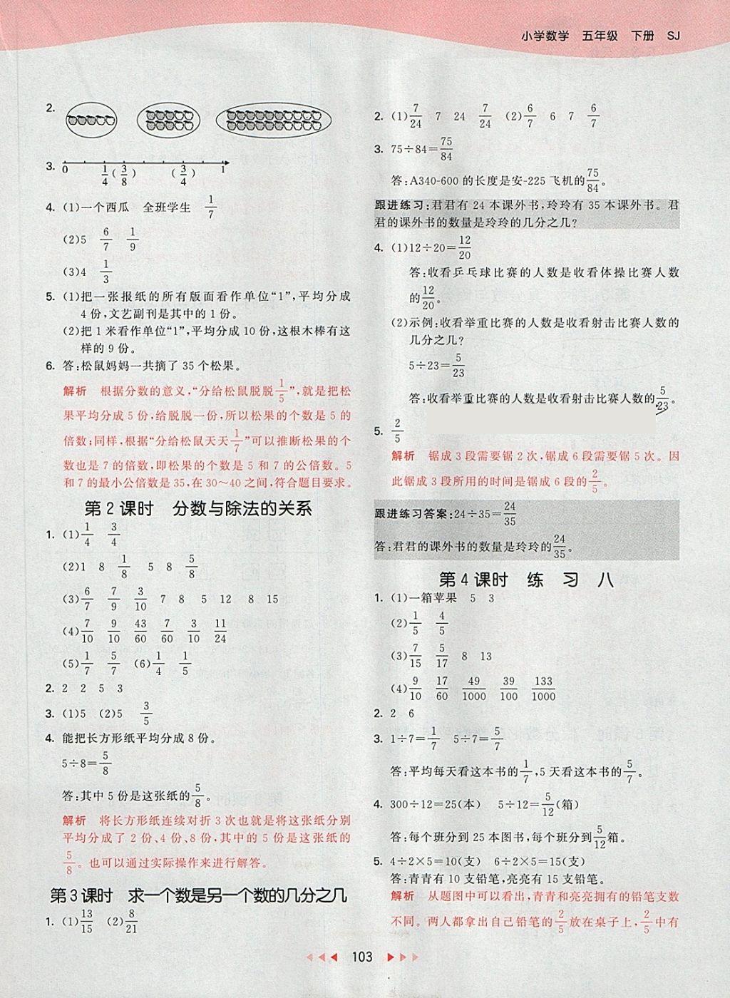 2018年53天天練小學(xué)數(shù)學(xué)五年級下冊蘇教版 第11頁