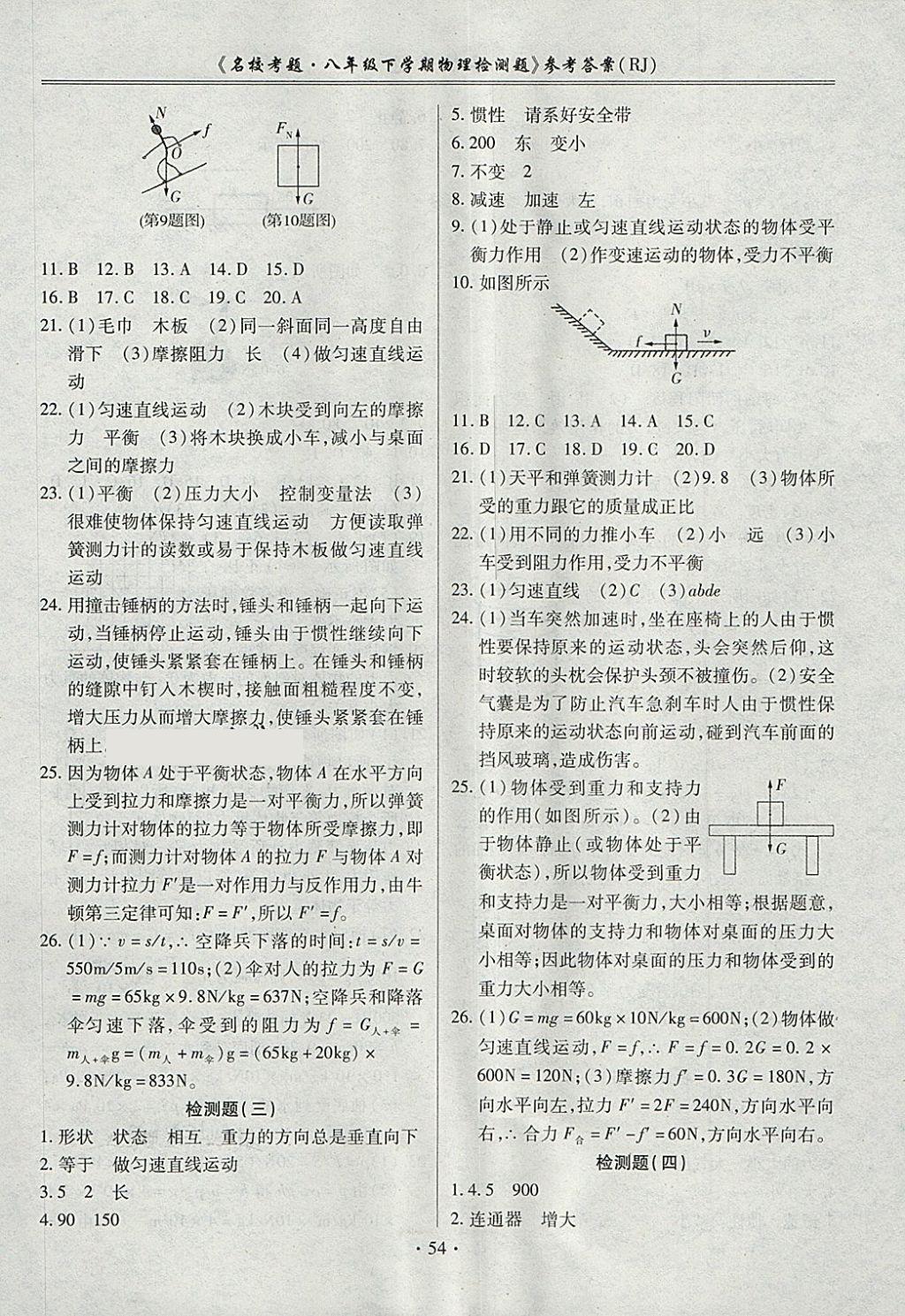 2018年名?？碱}八年級(jí)物理下冊(cè)人教版 第2頁