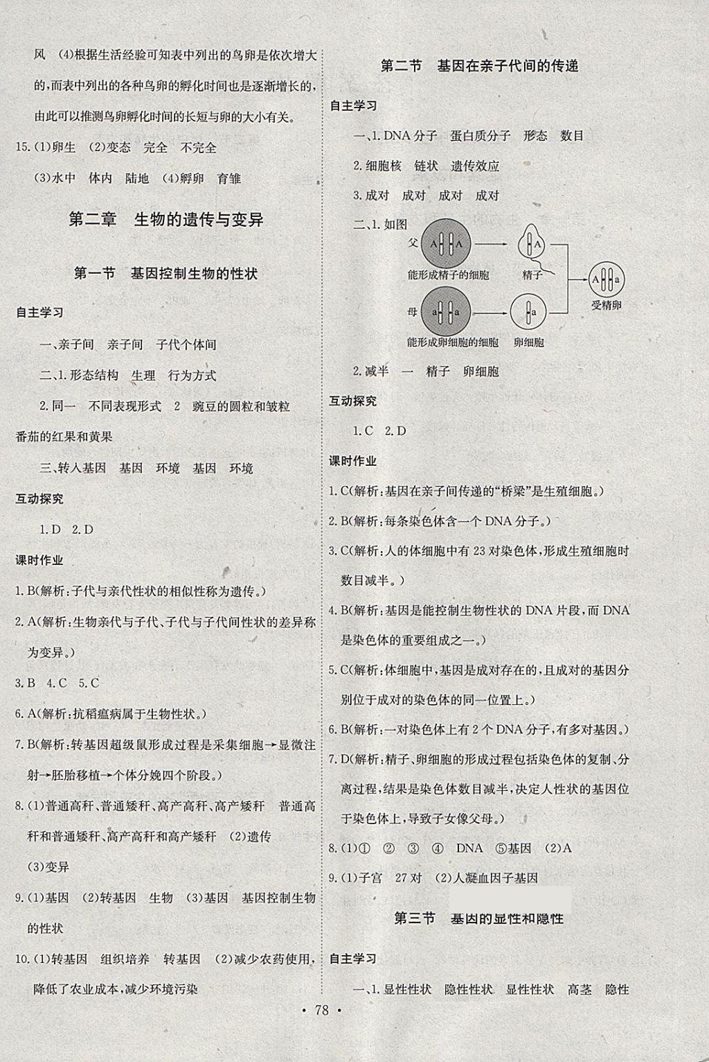 2018年长江全能学案同步练习册八年级生物学下册人教版 第4页