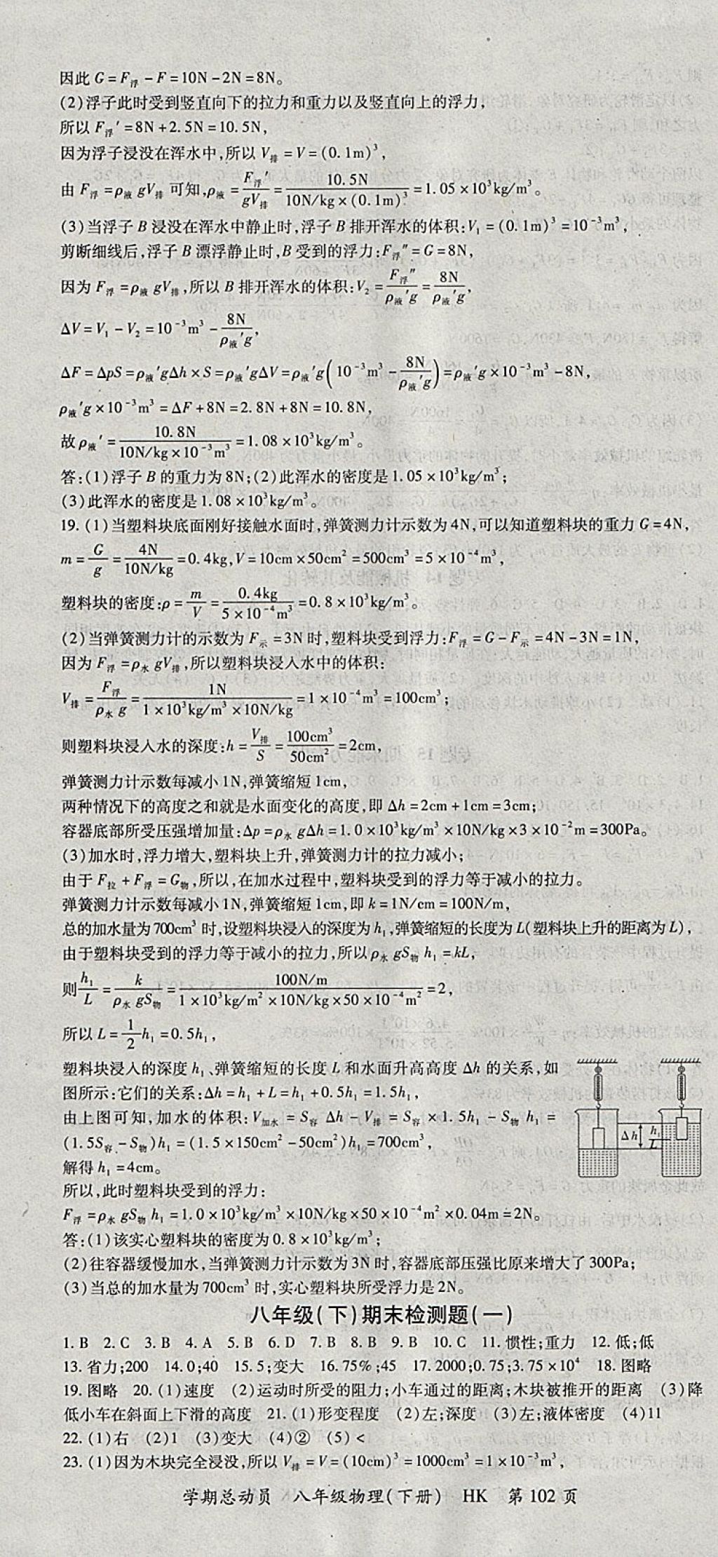 2018年智瑯圖書學(xué)期總動員八年級物理下冊滬科版 參考答案第10頁