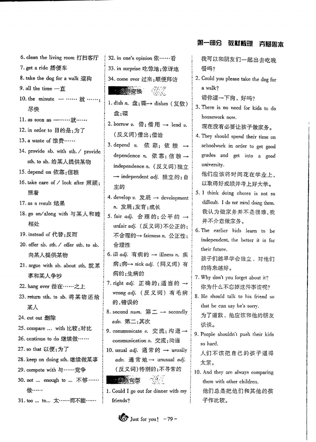 2018年蓉城優(yōu)課堂給力A加九年級(jí)英語(yǔ)中考復(fù)習(xí) 第一部分第79頁(yè)