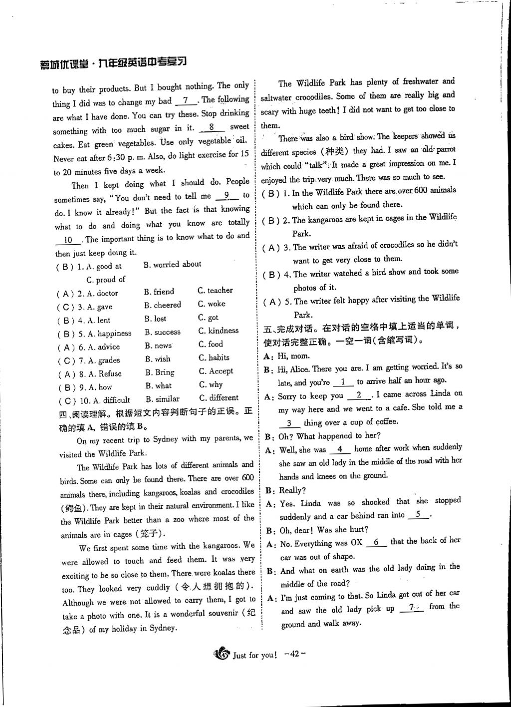 2018年蓉城优课堂给力A加九年级英语中考复习 第一部分第42页
