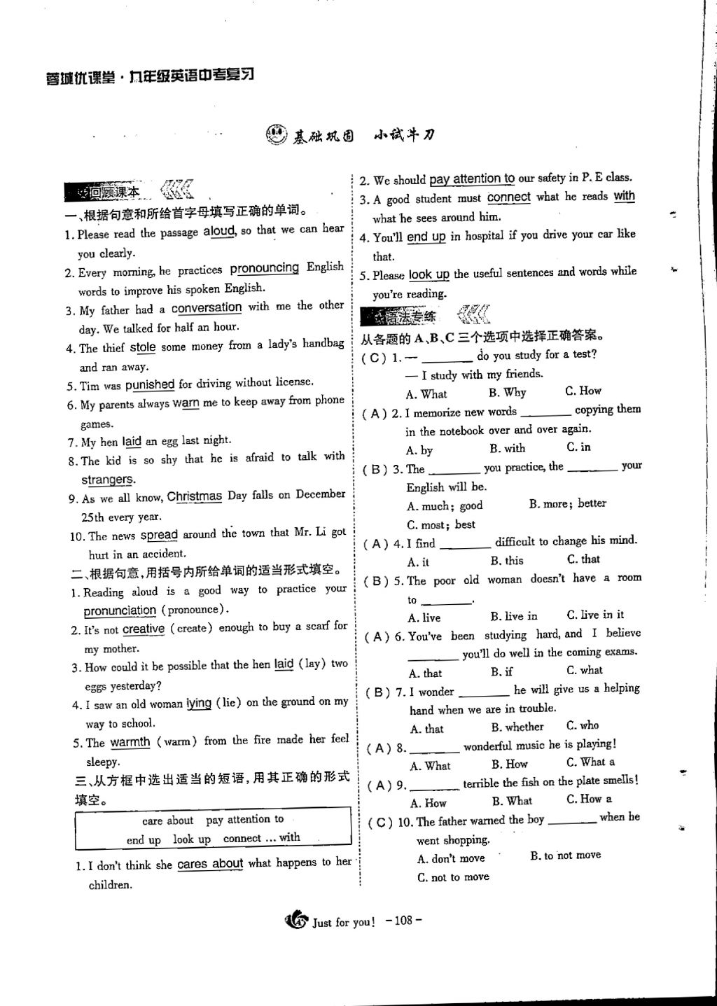 2018年蓉城优课堂给力A加九年级英语中考复习 第16页