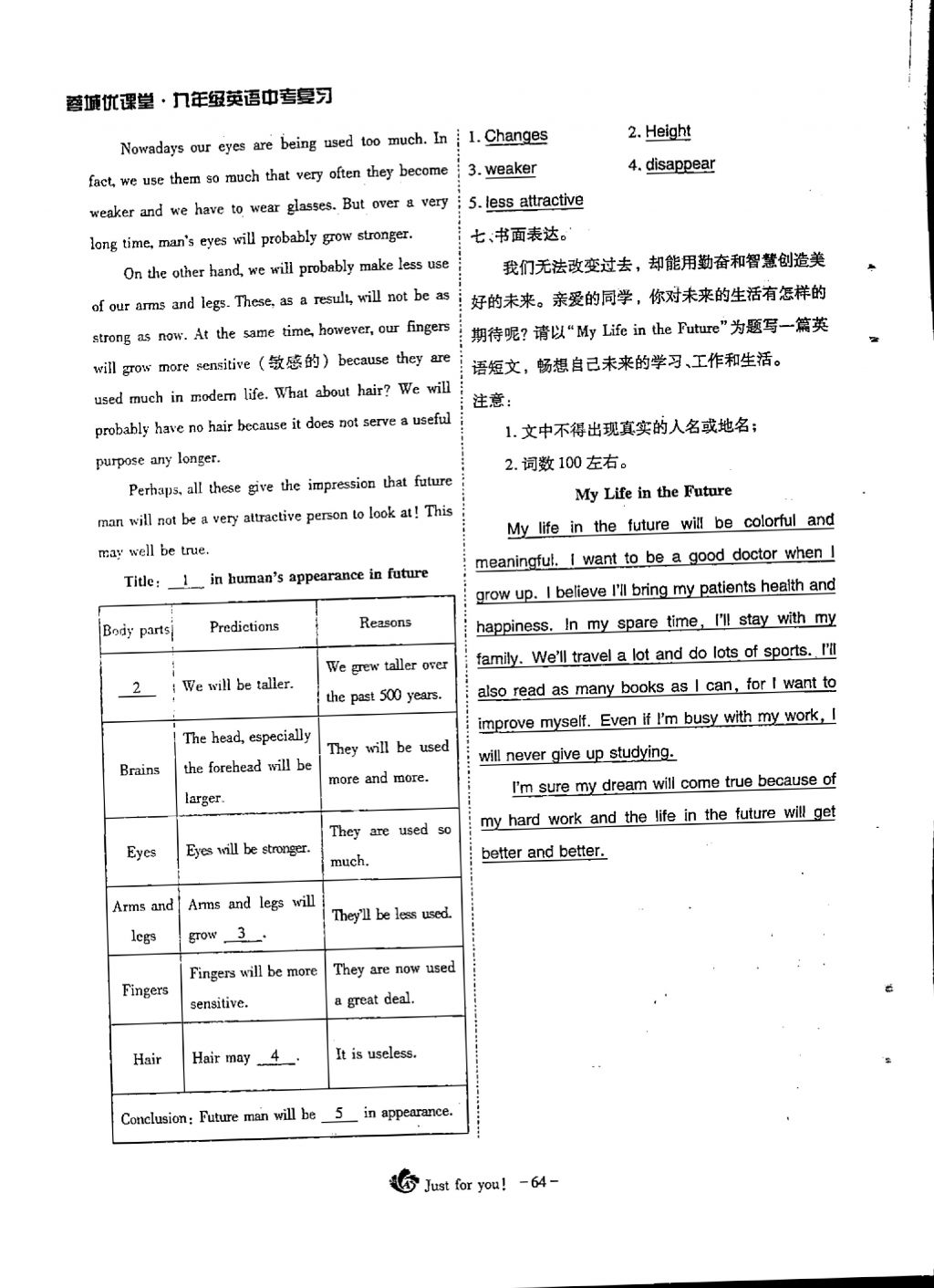 2018年蓉城优课堂给力A加九年级英语中考复习 第一部分第64页