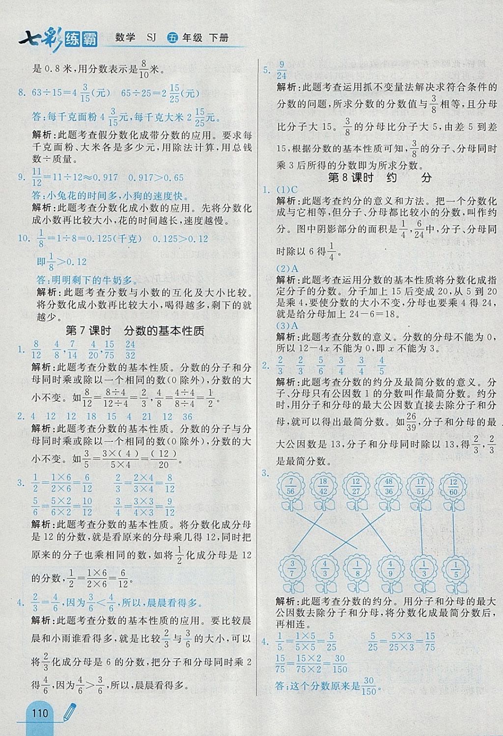 2018年七彩練霸五年級(jí)數(shù)學(xué)下冊蘇教版 參考答案第22頁