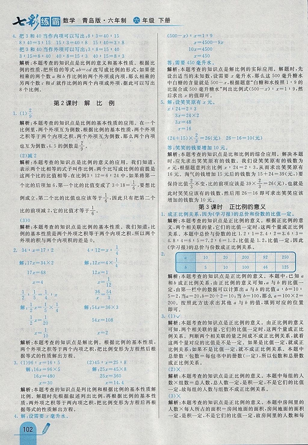 2018年七彩练霸六年级数学下册青岛版六年制 第14页