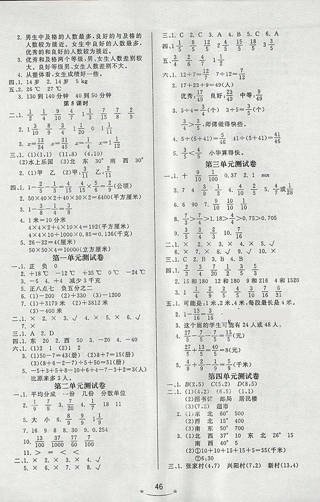 2018年小學(xué)生學(xué)習(xí)樂園隨堂練五年級數(shù)學(xué)下冊青島版六三制 第6頁