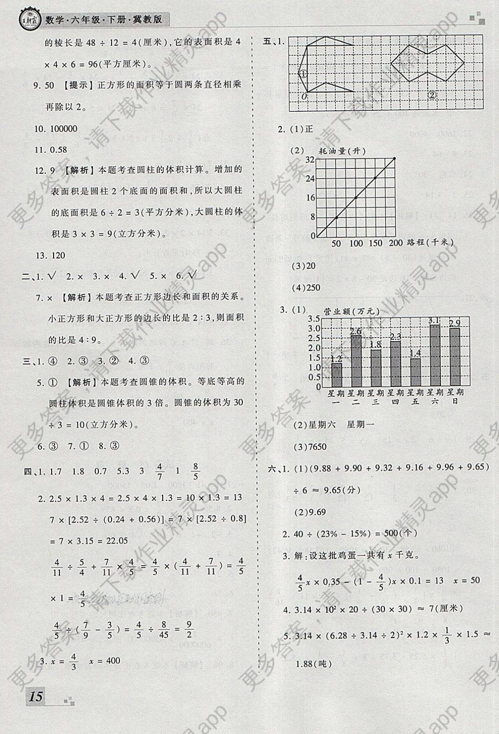 2018年王朝霞各地期末试卷精选六年级数学下册冀教版