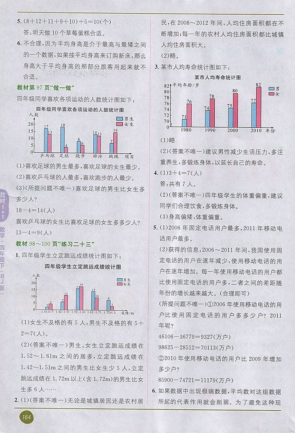 2018年課本四年級數(shù)學下冊人教版 第14頁