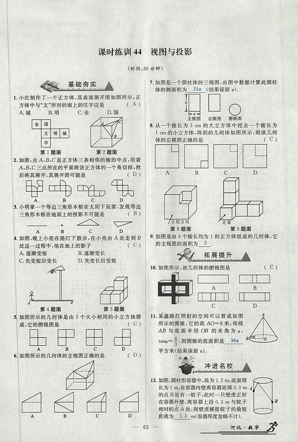 2018年中考2號(hào)河北考試說明的說明數(shù)學(xué) 第275頁