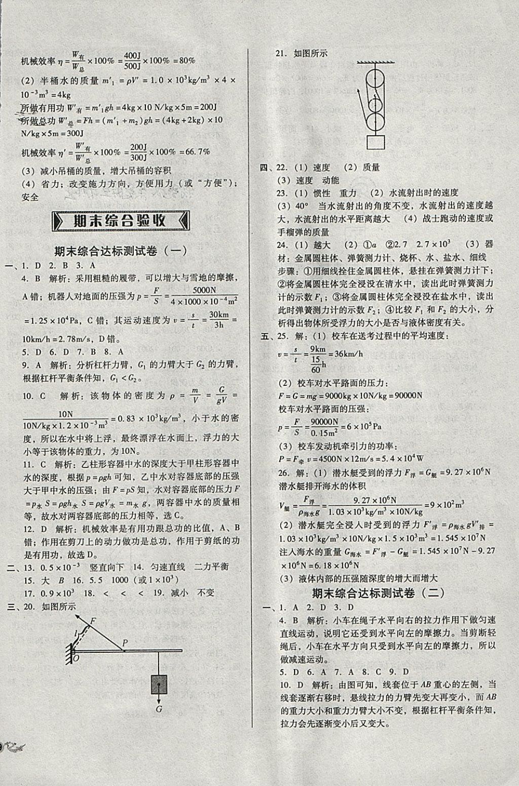 2018年單元加期末復(fù)習(xí)與測(cè)試八年級(jí)物理下冊(cè)滬科版 第14頁(yè)