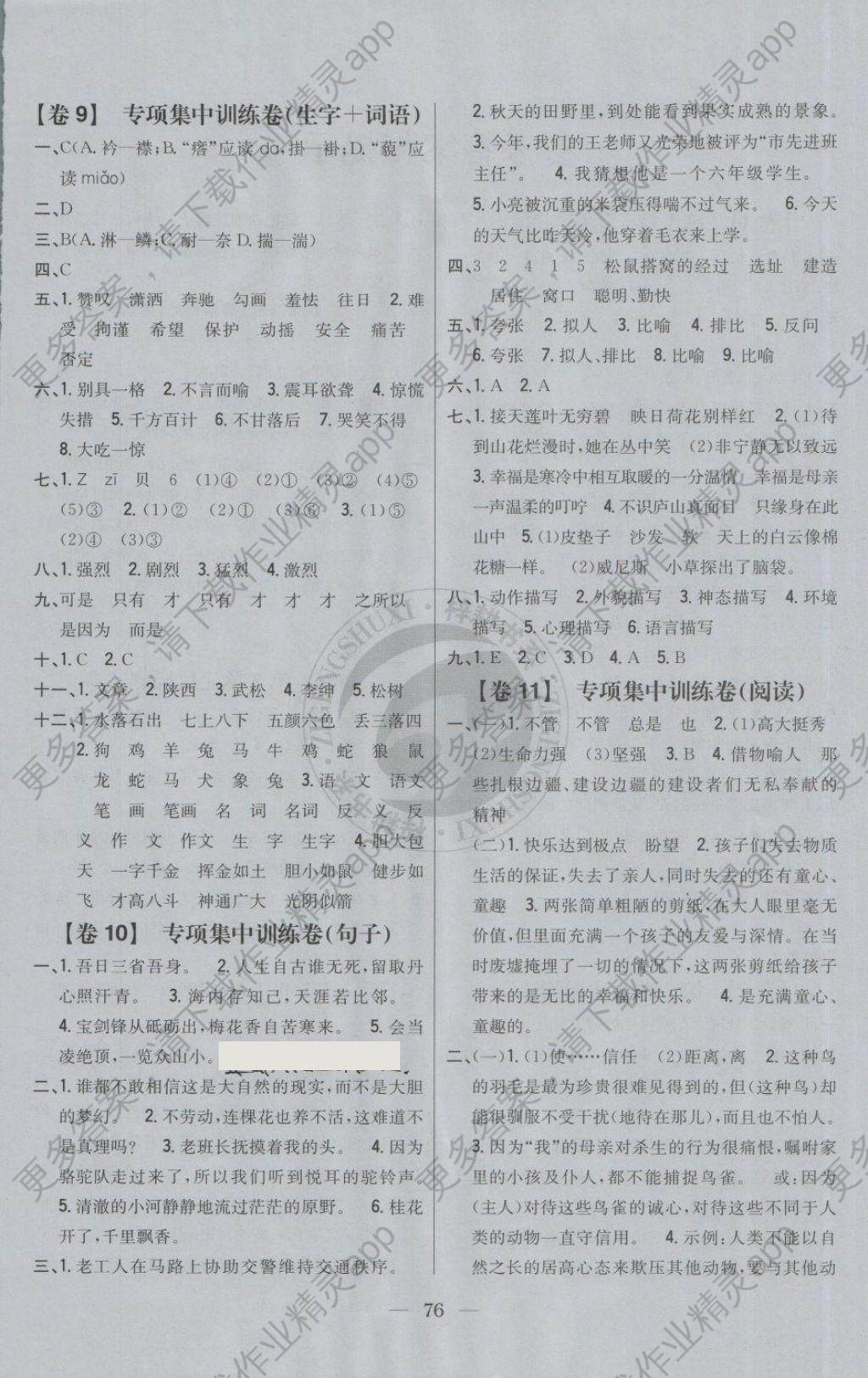 相关练习册答案