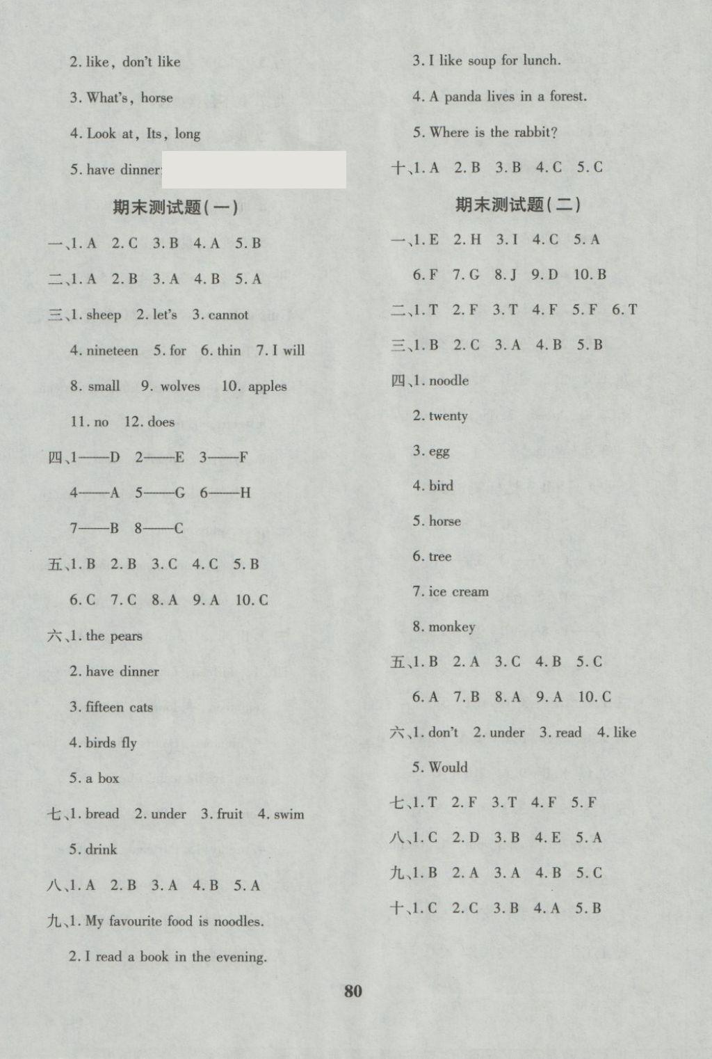 2018年黃岡360度定制密卷三年級英語下冊冀教版 第8頁