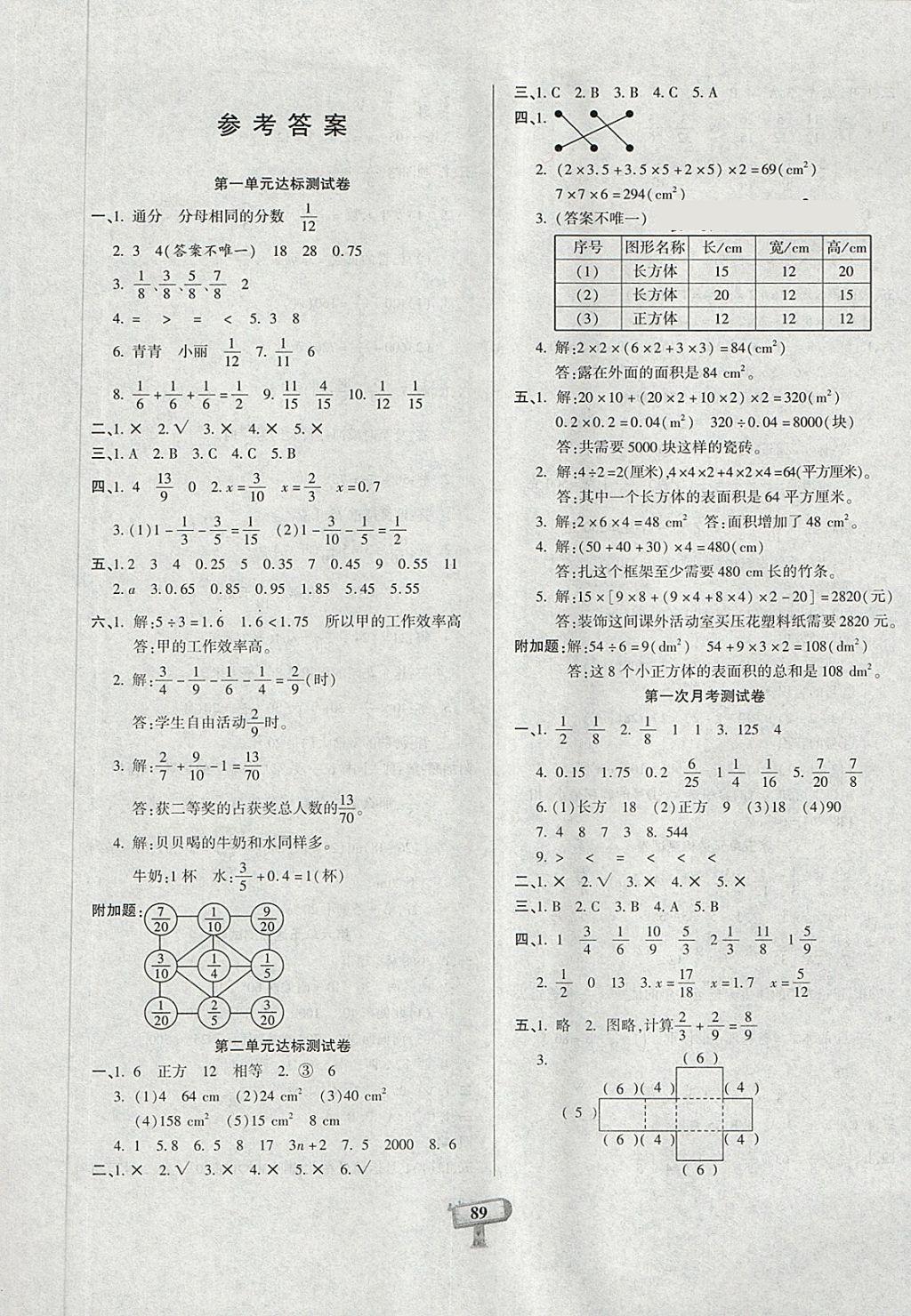 2018年书香天博全程金卷五年级数学下册北师大版 第1页