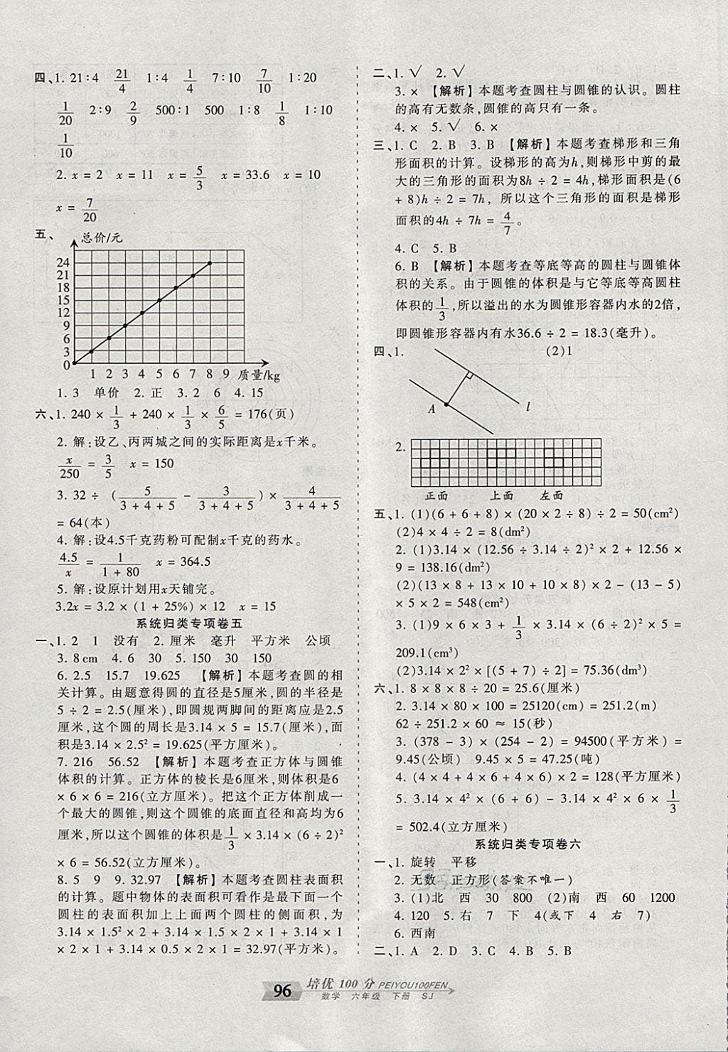 2018年王朝霞培优100分六年级数学下册苏教版 第8页