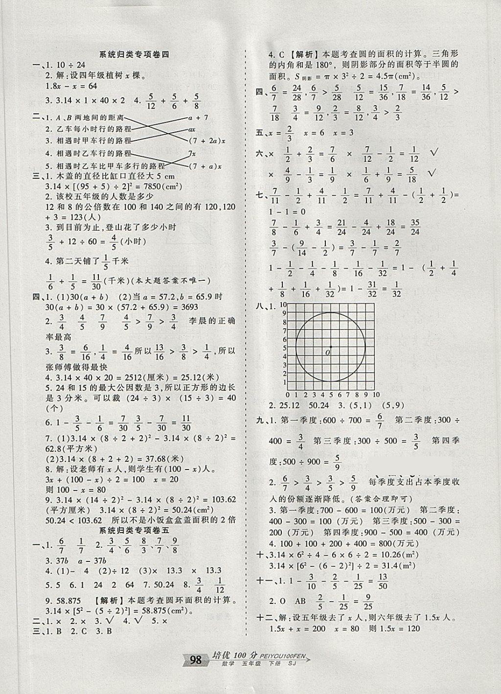 2018年王朝霞培优100分五年级数学下册苏教版 第10页