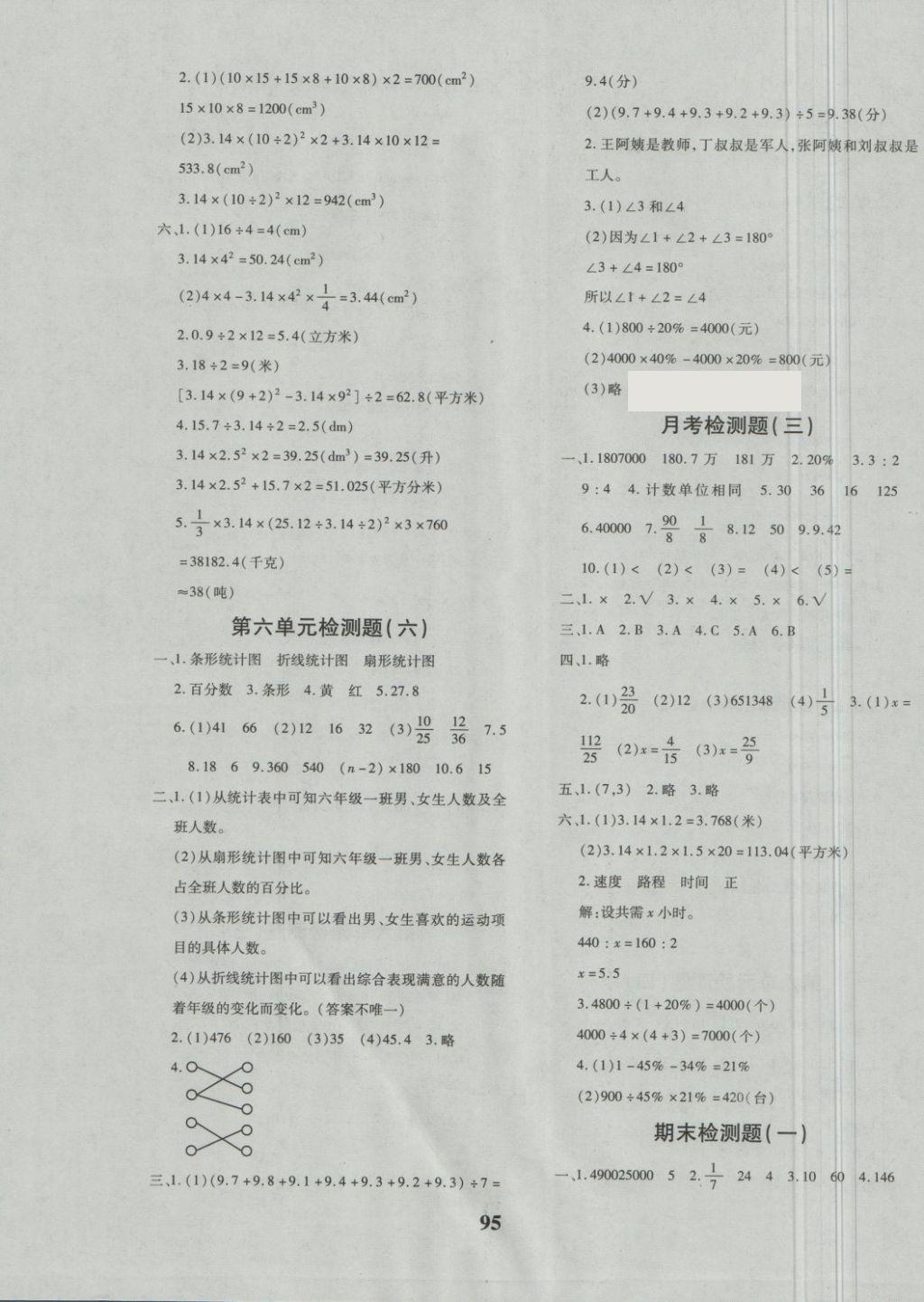 2018年教育世家状元卷六年级数学下册人教版 第7页