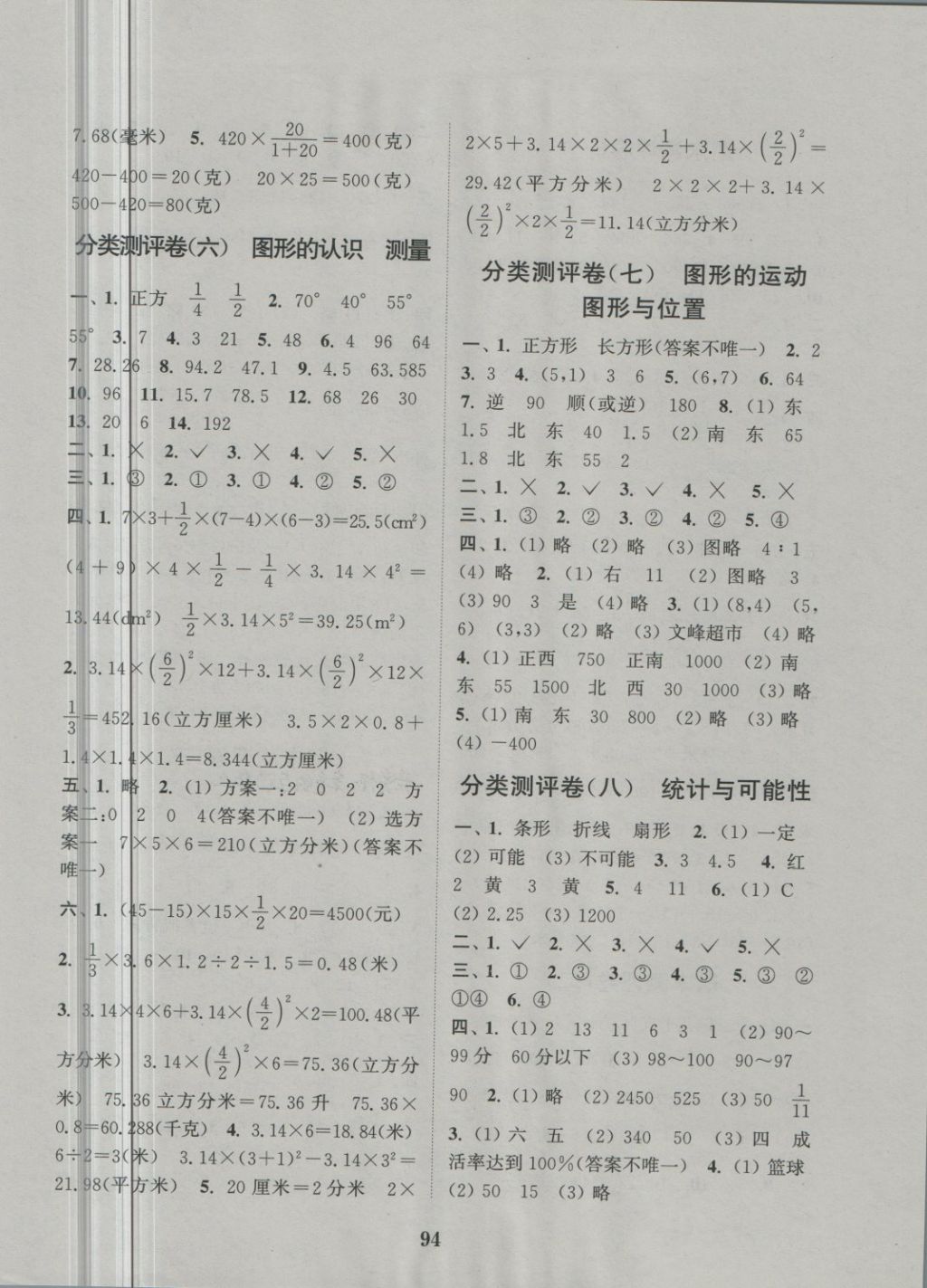 2018年通城學(xué)典小學(xué)全程測(cè)評(píng)卷六年級(jí)數(shù)學(xué)下冊(cè)蘇教版 第6頁