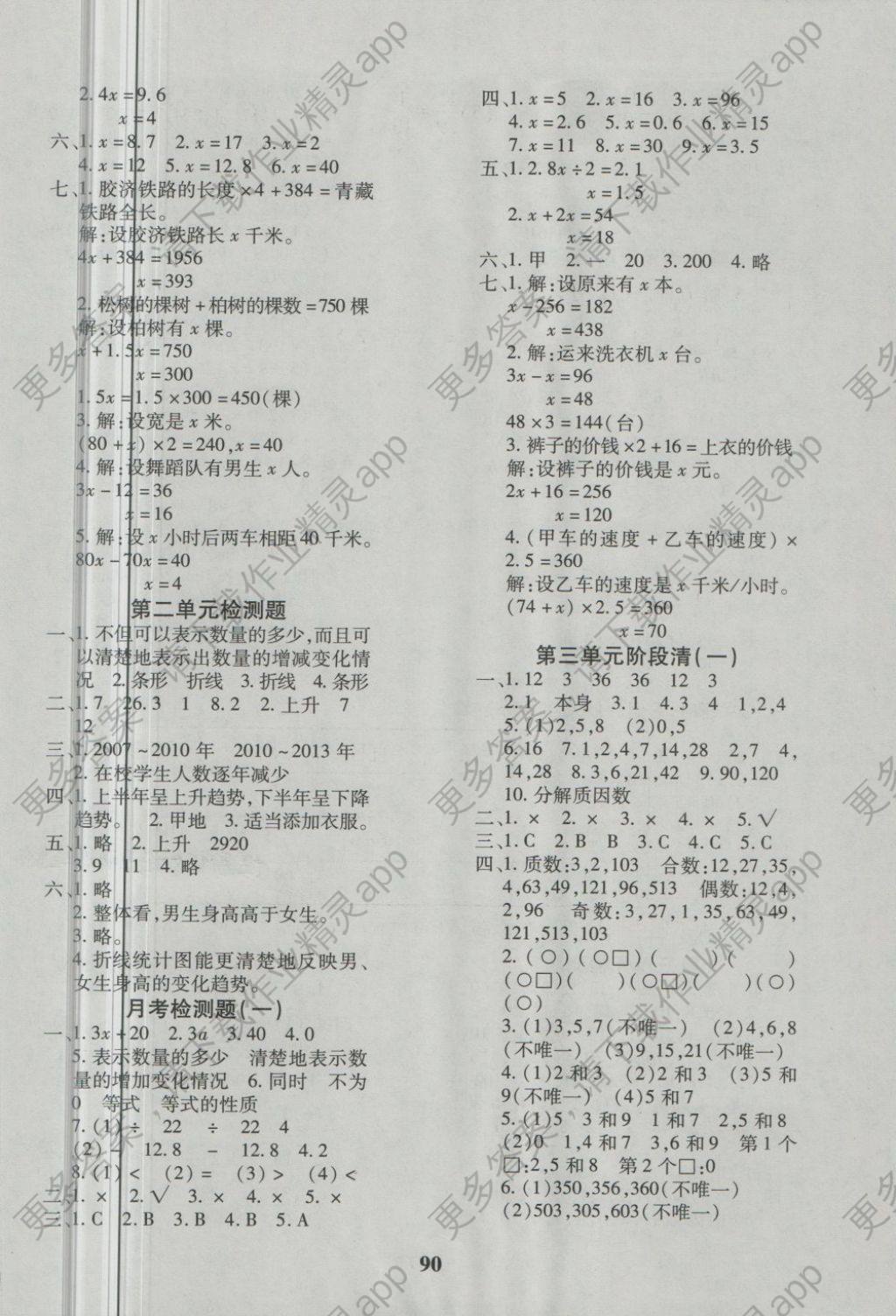 2018年教育世家状元卷五年级数学下册苏教版答案—精英家教网