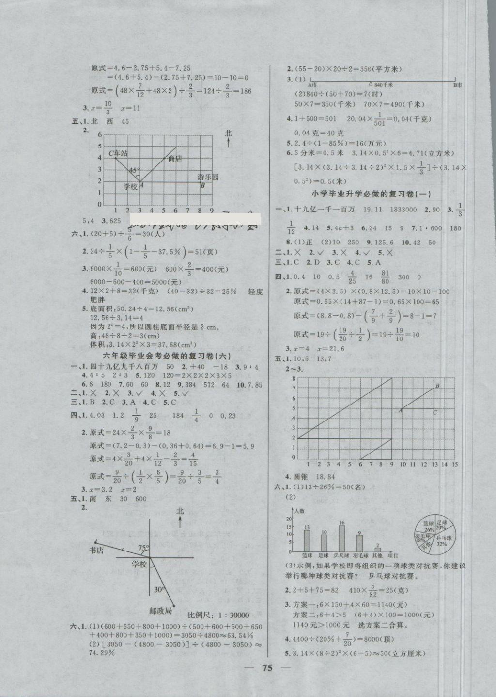 2018年望子成龙小学毕业升学复习必做的18套试卷数学 第3页