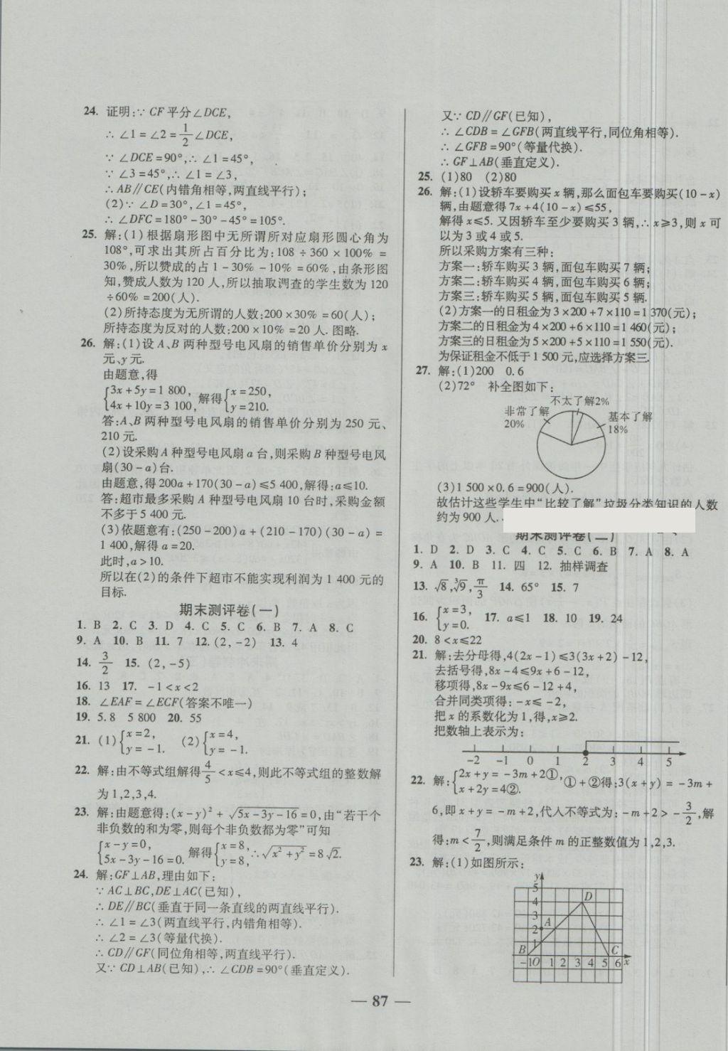 2018年培優(yōu)奪冠金卷名師點(diǎn)撥七年級(jí)數(shù)學(xué)下冊(cè)人教版 第7頁(yè)